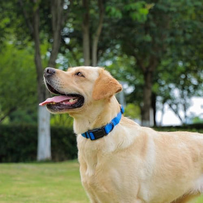 Waterproof Dog Collar, Easy to Clean Rubber Dog Collars with Quick Release Buckle Fits Small Medium or Large Dogs (Blue, M < 11.8-18.5 inch) - color: Blue, size: M (11.8-18.5 inch)