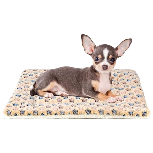 Mora Pets Dog Crate Pad - Ultra Soft Pet Bed With Cute Star Print, Washable Mat for Large Medium Small Dogs, Reversible Fleece Kennel Liner, Cat Bed 21 x 12 Inch Brown - color: Brown, size: 22-Inch