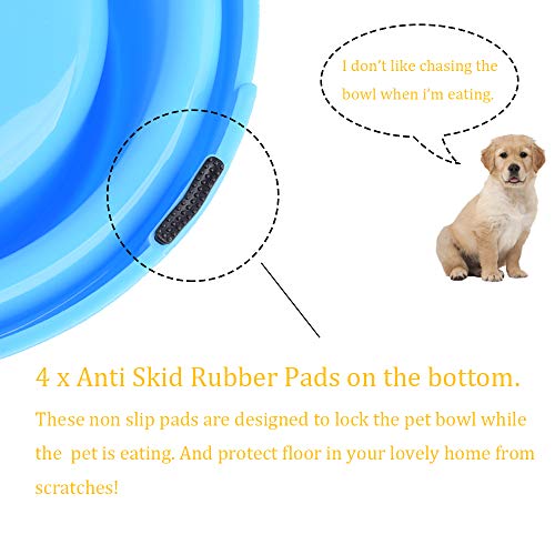 Dog Bowl Set Pet Food and Water Feeder Non-Skid Outdoor Cat Bowls Feeding Dish for Puppy Small Medium Dogs