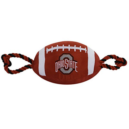Pets First NCAA Ohio State Buckeyes Football Dog Toy, Tough Quality Nylon Materials, Strong Pull Ropes, Inner Squeaker, Collegiate Team Color (OH-3121) - color: Ohio State Buckeyes