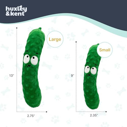 Huxley & Kent Funny Dog Toy w/Squeaker – Power Plush Squeaky Dog Toys for Small, Medium & Large Dogs – Soft Stuffed Animal for Indoor Play & Fetch - Fetchies® Dell Pickle, Small - size: Small, style: Dell Pickle
