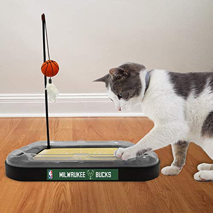 Milwaukee Bucks Basketball Cat Scratcher Toy - color: Milwaukee Bucks