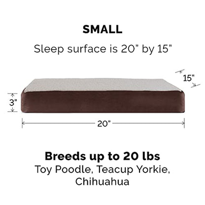 Furhaven Replacement Dog Bed Cover Sherpa & Suede Mattress, Machine Washable - Espresso, Small - color: Sherpa & Suede (Espresso), size: Small (Pack of 1)