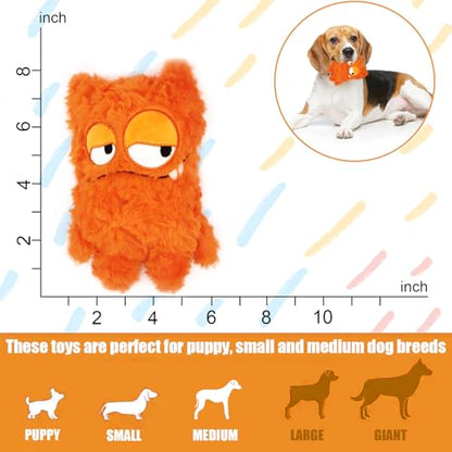 Squeaky Dog Toy, Plush Stuffed Dog Toy Keep Them Busy Tug of War Dog Chew Toy for Small Medium Large Dogs (Orange) - color: Orange