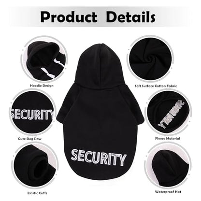 Dog Hoodie,Flannel Pet Hooded Sweater with Hat Puppy Pullover Sweater Shirt,Dog (Security Black,2XL) - color: Security, size: XX-Large