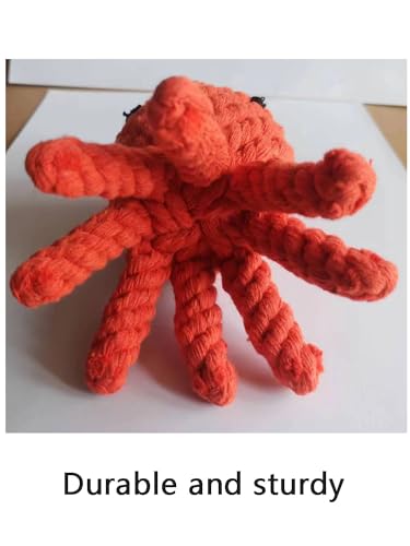 Dog Toys Puppy Teething Chew Toys,Dog Rope Toys,Cat Chew Toys,Safe Braided Rabbit Toys Healthy Gift - color: orange octopus