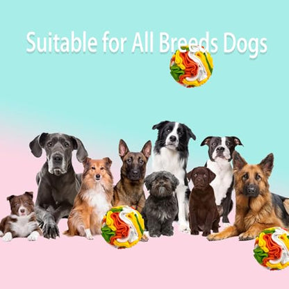 Dog Snuffle Ball, Dog Treat Toys Interactive Sniff Ball, Dog Enrichment Snuffle Ball Dog Puzzle Feeder for Exercise,Sniff Training& Slow Feeding (Orange White Mix, 15cm) - color: Orange white mix