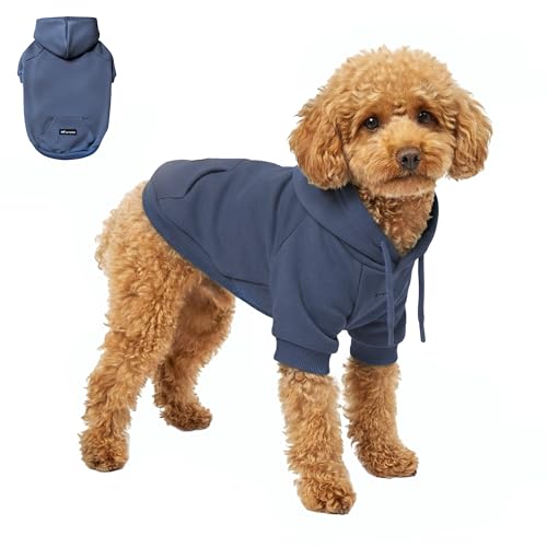 Tuff Pupper Dog Hoodie | Premium Quality Insulated Fabric | Ultra Soft Interior for Superior Comfort | Elastic Cuffs & Drawstring for Warmth | Stretch Fit Suitable for All Breeds (Blue, XXS) - color: Slate Blue, size: 5-10 lbs (XX-Small)