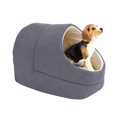 4 in 1 Self Warming Burrow Cat Bed, Pet Hideway Sleeping Cuddle Cave (Grey-2) - color: Grey-2