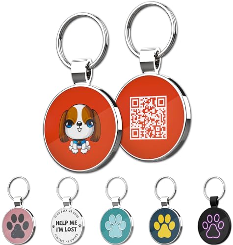 QR Code Pet ID | Personalized Dog & Cat Collar Tag | Online Profile with Instant Scanned Location Alert Email - style: Little Girl