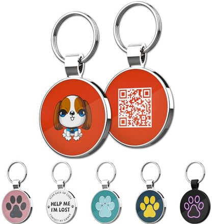 QR Code Pet ID | Personalized Dog & Cat Collar Tag | Online Profile with Instant Scanned Location Alert Email - style: Little Girl