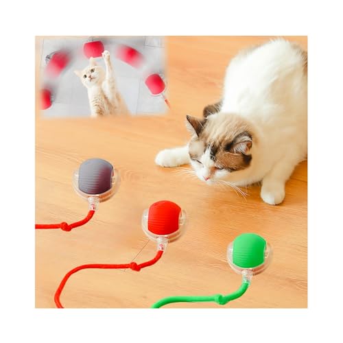 Interactive Cat Toys for Indoor Cats, Agility Move Cat Balls,Motion Activated Cat Balls, Cat Toys for Bored Indoor Cats(3 pcs Colors) - color: 3pcs colors