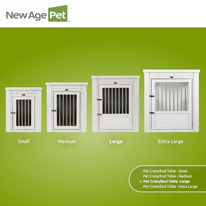 New Age Pet ecoFLEX Pet Crate/End Table, Antique White, Large - color: Antique White, size: 35.4"L x 24.0"W x 28.0"H