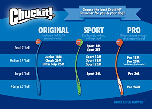 Chuckit! Rebounce Ball Dog Toy - Bouncy Fetch Balls for Dogs 20-60 lbs - Made from Durable Rubber - Outdoor Pet Toys - Size Medium - 2.5-inch Diameter - Pack of 2 - Blue