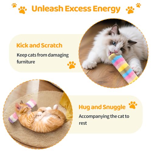 Kerros Cat Toys Pillows 3 Pack, Soft Cat Kitten Toy with Catnip Inside Interactive Toys for Indoor Cats Kittens Self Play, Kick, Swatting, Biting, Hunting, Exercise