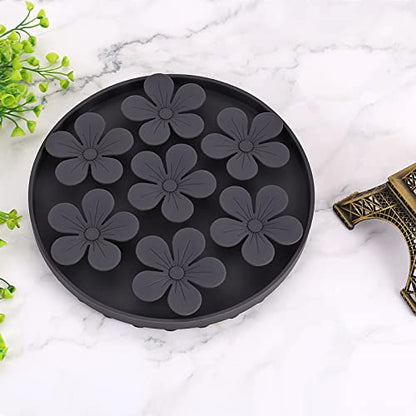 Slow Feeder,Cat Help Slow Down Eating Speed Cut Flower Silicone Rubber Cute Slow Feeder for Puppy/Cat/Dog - color: Gray
