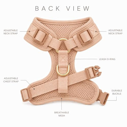 Premium No-Pull Dog Harness Soft Neoprene & Breathable Mesh Vest with Front & Back Clip D-Rings Adjustable Lightweight Walking Harness for Puppies, Small & Medium Dogs (Rose Beige, XXS) - color: Rose Beige, size: XXS: Neck=9.1-13'', Chest=10.6-14.6''