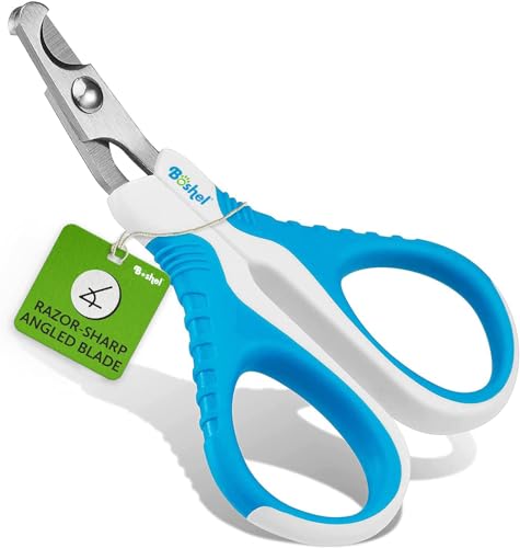 BOSHEL Cat Nail Clipper - Razor-Sharp & Angled Cat Clippers for Nails with Comfy Grip Handles. Lightweight & Safe Grooming Solution - Ideal for Smaller Pets - size: Small - Angled