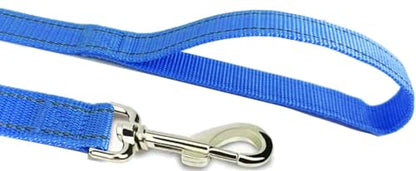 Reflective Dog Leash 4Ft /5 Foot /6 Feet Long, 1 Inch Wide, for Small and Medium Dogs - color: Reflective Blue, size: 1'' x 4 FT