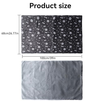 Klmnop Washable Dog Crate Pan Cover, Reversible Cool Side & Warm Side Dog Bed Liner for 36 Inch Pet Cage, Pan Cover Only(Grey) - color: Grey-39 x 27 Inch