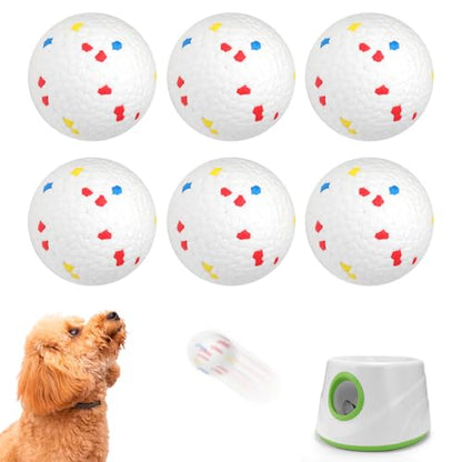 2.3" Balls for Automatic Dog Ball Launcher Interactive Ball Thrower (White-6 Balls)