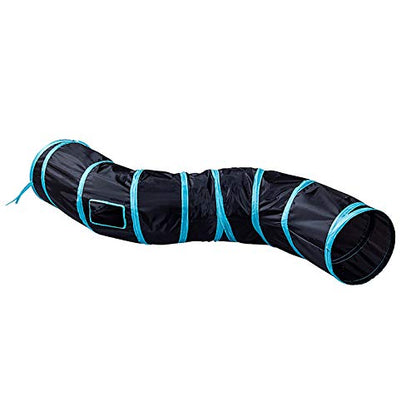 iCAGY Cat Tunnel for Indoor Cats Interactive, Rabbit Tunnel Toys, Pet Toys Play Tunnels for Cats Kittens Rabbits Puppies Crinkle Pop Up Black 47" Shape S - color: Black