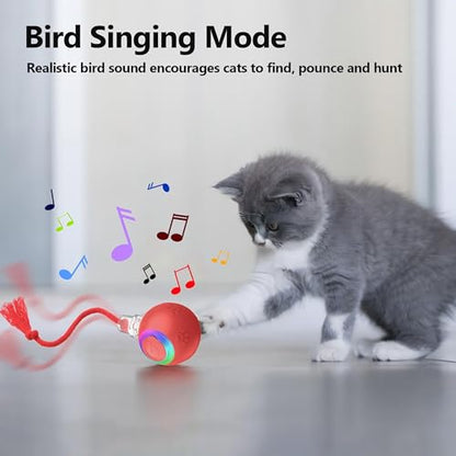 2026 Newly Upgraded Version 3.0 Cat Toys, Cool Intelligent Interactive Cat Ball for Indoor Bored Cats, Automatic Rolling Ball 3.0 Puzzle Toy, Electronic Rolling Pet Chase (Blue-1 pcs) - color: 08 - Blue-1 pcs