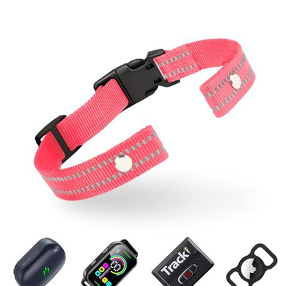 Collar Replacement Strap, Reflective Replacement Nylon Collar Strap Dog GPS Training Bark Receiver Collars, Durable Adjustable E Collar Straps for Small Medium Large Dogs, Hotpink - color: Hotpink