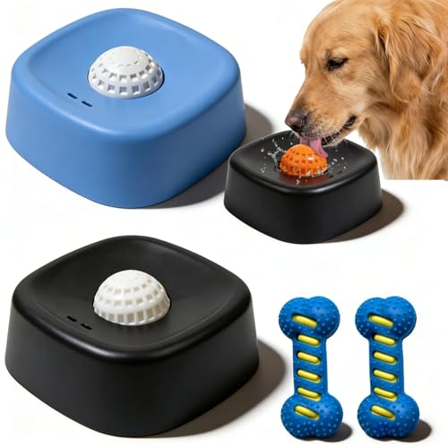 2026 Upgraded Slow Feed Liquid Dog Bowls, Anti-Slip Dog Lick Bowl with Roller Ball, Interactive Liquid Treat Dog Bowls, Bone Broth Dog Lick Bowls for Dogs and Cats (2PC-A) - color: 2PC-A