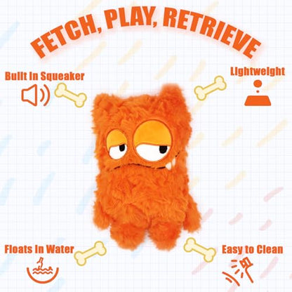 Squeaky Dog Toy, Plush Stuffed Dog Toy Keep Them Busy Tug of War Dog Chew Toy for Small Medium Large Dogs (Orange) - color: Orange