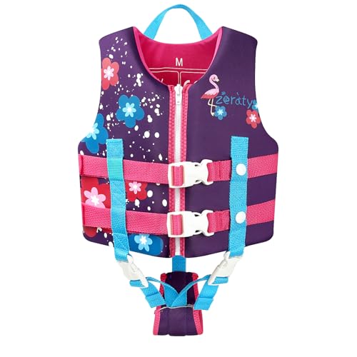 Toddler Swim Vest Neoprene Kids Float Jacket Swimming Aid for Children Girls and Boys 20-30-40-50-60-70-80Lbs with Dual Adjustable Safety Straps - color: Purple, size: S(Age Recommend 1-3 Years)
