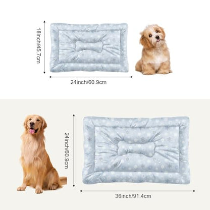 Comfortable Cat Bed With Anti- Slip Bottom, Winter Snowflakes Dog Crate Cushion Dog Kennel Pad Flat Bed Ultra Soft Cat Sleeping Mat For Indoor& Outdoor Sofa Cars, Machine Washable 36 × 24 inch - size: 36 × 24 inch