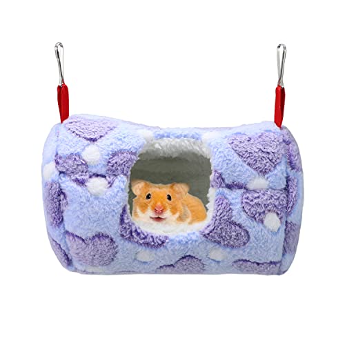 Litewoo Sugar Glider Sleeping Pouch Small Animal Hammock, Hanging Bed Warm Cotton Nest for Rat Hamster Gerbil Sugar Glider Chinchilla Squirrel Guinea Pig (Medium Blue) - color: BLUE