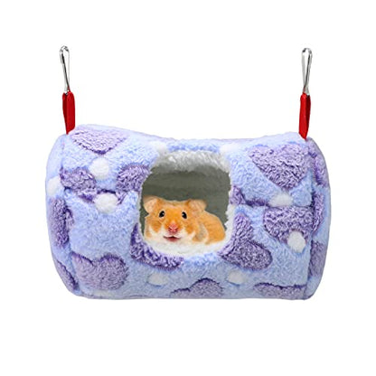 Litewoo Sugar Glider Sleeping Pouch Small Animal Hammock, Hanging Bed Warm Cotton Nest for Rat Hamster Gerbil Sugar Glider Chinchilla Squirrel Guinea Pig (Medium Blue) - color: BLUE