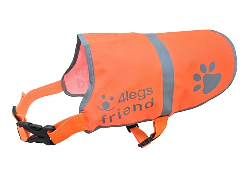 Reflective Dog Vest. Hi-Visibility, Fluorescent Blaze Orange Dog Vest Helps Protect Your Best Friend. Safeguard Your PUP from Motorists & Hunting Accidents, On or Off Leash Upgraded Model - color: Orange, size: S