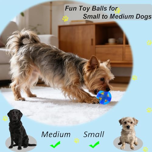 Dog Ball Toy for Chewing and Treat Dispensing - Toug Rubber Puppy Chew Toys Interactive Puzzle Balls for Teething & Slow Feeding, 3.5 Inch (Blue) - color: Blue
