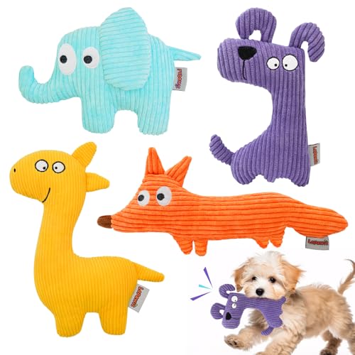 Squeaky Dog Toys for Small Dogs, Cute Plush Small Dog Toys for Indoor Play, Interactive Dog Toys with Non-Shedding Material for Small and Medium Dogs - 4pack - style: A-4pack