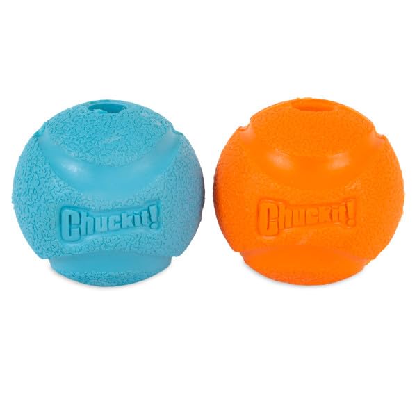 ChuckIt! High-Bounce Rubber Fetch Ball, Small (Colors Vary) 2 Pack - color: Multi, size: Small (Pack of 2)