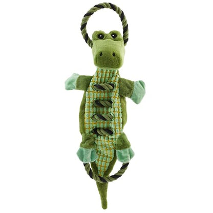 Outward Hound by Charming Pet Ropiez Rope Interactive Dog Tug Toy for Tugging Squeaky Fun, Gator, Green - color: Ropiez Gator