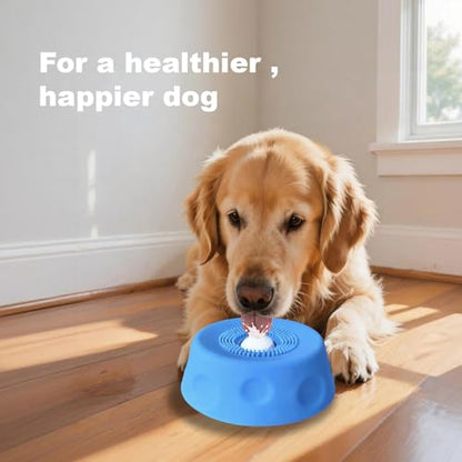 Premium Dog Slow Feeder Bowl for Liquid Treats, Dog Lick Bowl with Ball, Food-Grade Silicone Lid & Surlyn Ball, Anti-Spill Suction Base, Bone Broth & Yogurt Feeder, Enrichment Toy