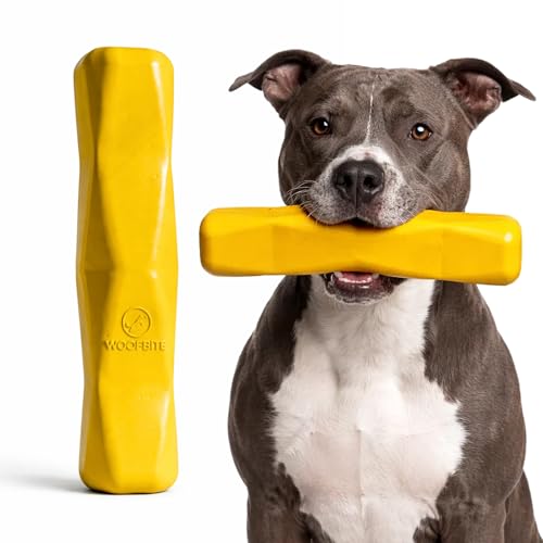 Giant XL Virtually Indestructible Dog Stick - Lifetime Guaranteed - Tough, Durable Toy for Aggressive Chewers - Safe Non-Toxic Natural Rubber - Chew & Tug - Large - 12"x2.5", Heavy 2.25lbs