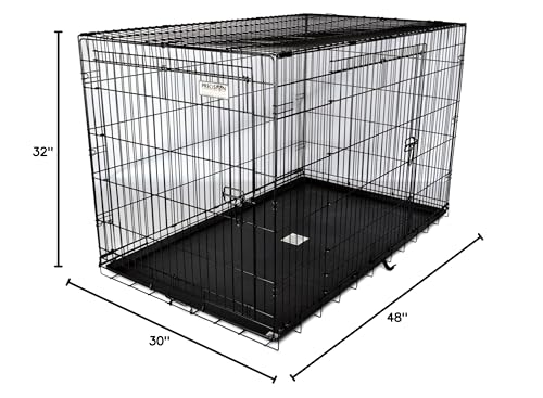 Precision Pet Products Two Door Great Crate Wire Dog Crate, 48 Inch, For Pets 90-125 lbs, With 5-Point Locking System - size: 48.0"L x 30.0"W x 32.0"H