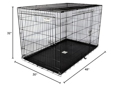 Precision Pet Products Two Door Great Crate Wire Dog Crate, 48 Inch, For Pets 90-125 lbs, With 5-Point Locking System - size: 48.0"L x 30.0"W x 32.0"H