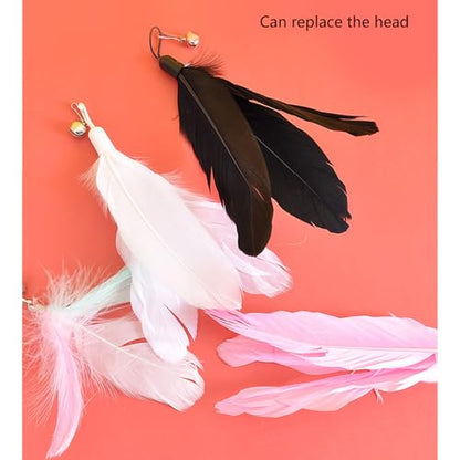Interaction Suction Cup Cats Teasing Stick Toy for Cats Indoor Exercising Feathered Wand Hunting Rod Toy Cats Teasing Supply