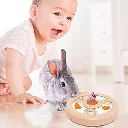 kathson Bunny Enrichment Toys Treat Dispenser Rats Foraging Toy Small Animal Interactive Puzzle ToysBoredom Breaker for Hamster Mouse Ferret Cat Dog - color: Pink