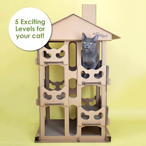Petique Feline Chateau Cat House, Kraft, One Size (CH03010200) - style: Feline Chateau