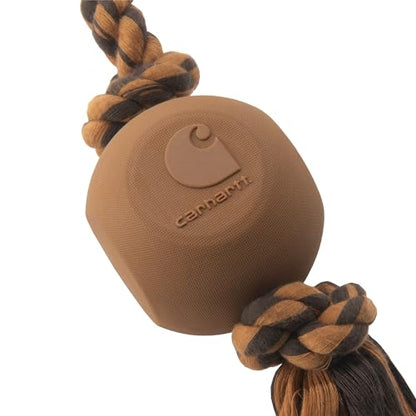 Carhartt Pet Training Tools, Rugged Dog Tool for Tug and Fetch, Rubber Ball Rope Pull (Carhartt Brown/Dark Brown) - style: Rubber Ball Dog Rope Pull