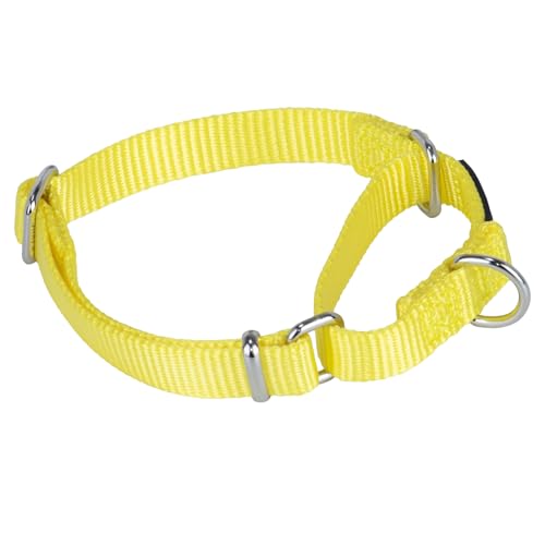 Martingale Collar for Dogs Small Yellow |Escape - Proof Heavy Duty Nylon Durable No Buckle, Ideal for Training & Daily Walks - color: Illuminating Yellow, size: Small