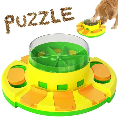 LiuMelinda Dog Puzzle Toy Mental Stimulation - Level 3 in 1 Dogs Food Feeder Puzzle, Dog Treat Puzzle Feeder (Level 2 in 1-Intermediate-Green Push) - color: Level 2 in 1-Intermediate-Green Push