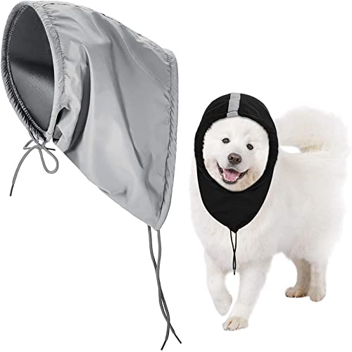Geyoga 2 Pieces Waterproof Dog Snood Dog Neck and Ears Warmer Reflective Neck Ear Scarf Snood Headband Scruff Winter Headwear(Large) - size: Large